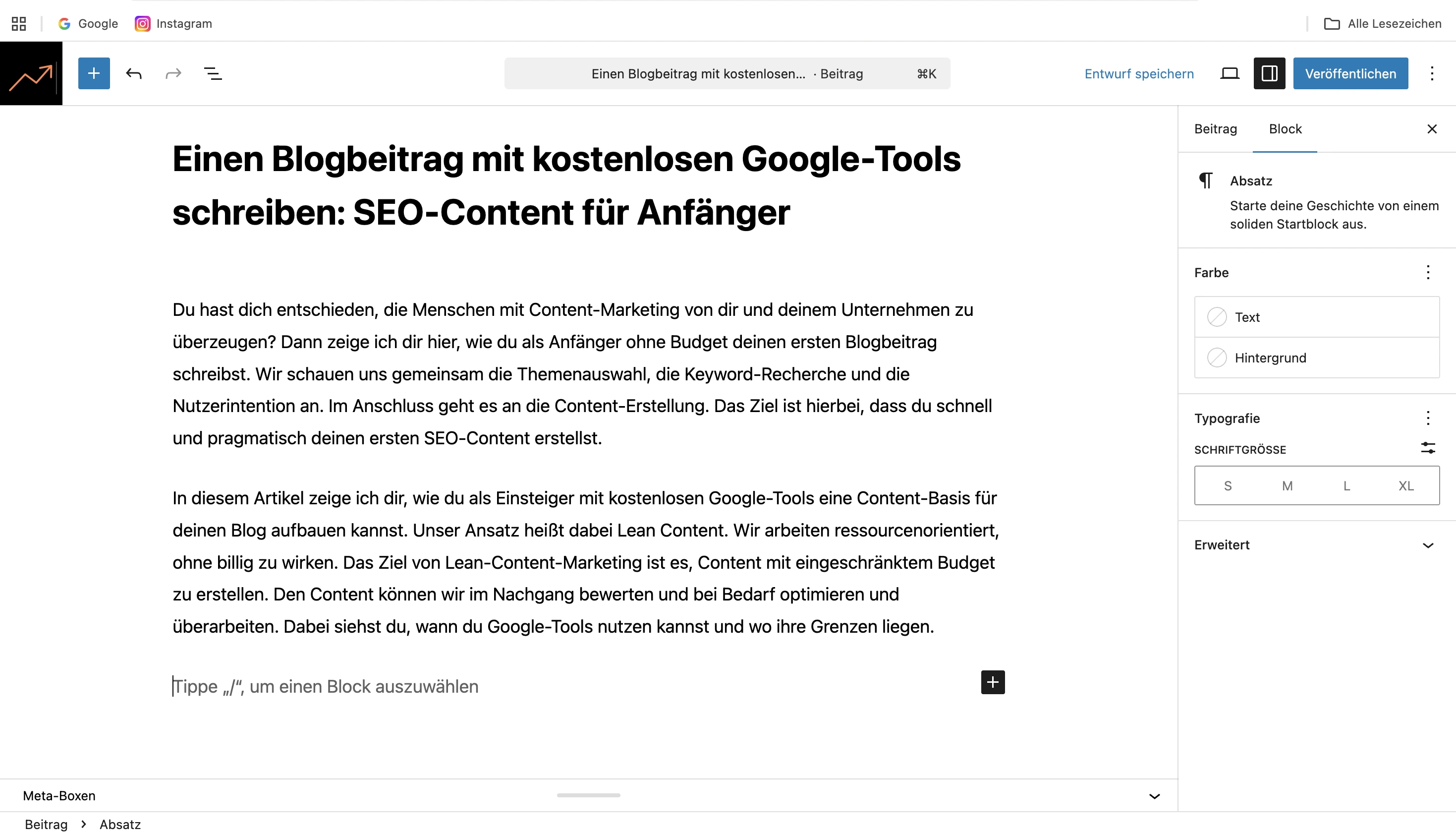 Einen Blogbeitrag mit kostenlosen Google-Tools schreiben: SEO-Content für Anfänger